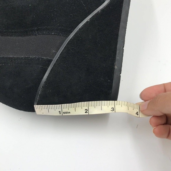 Franco Sarto Booties Size 8.5M Black Suede Armelle Ankle Lace Up Wedge - Picture 11 of 12